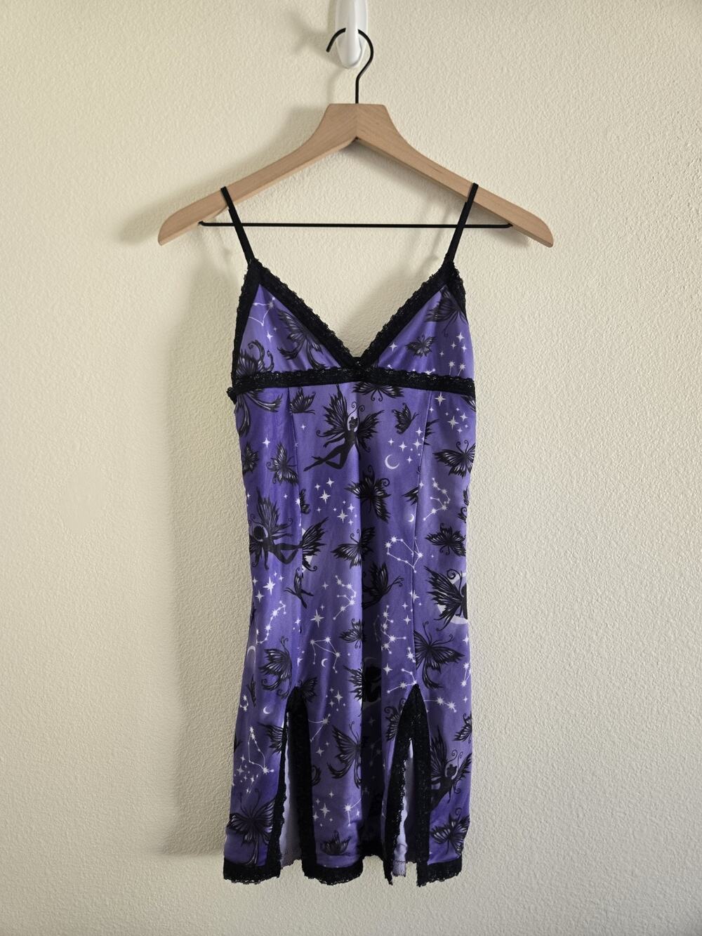 Horoscopez Dolls Kill Heighten Senses Goth Fairy Mesh Scallop Dress Small